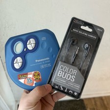 Panasonic SL-SX290 Portable CD Player Blue WORKS EUC w/ Brand New Sentry Earbuds