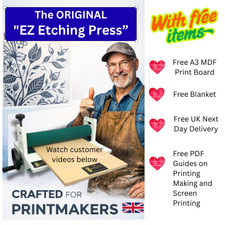 Etching Printing Press with  👉FREE A3 PRINT BED 👈  Intaglio, Relief, Linocut, 