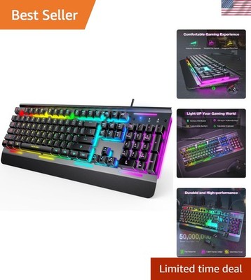 65 Million Keystrokes Whisper Quiet Gaming Keyboard with RGB Backlighting