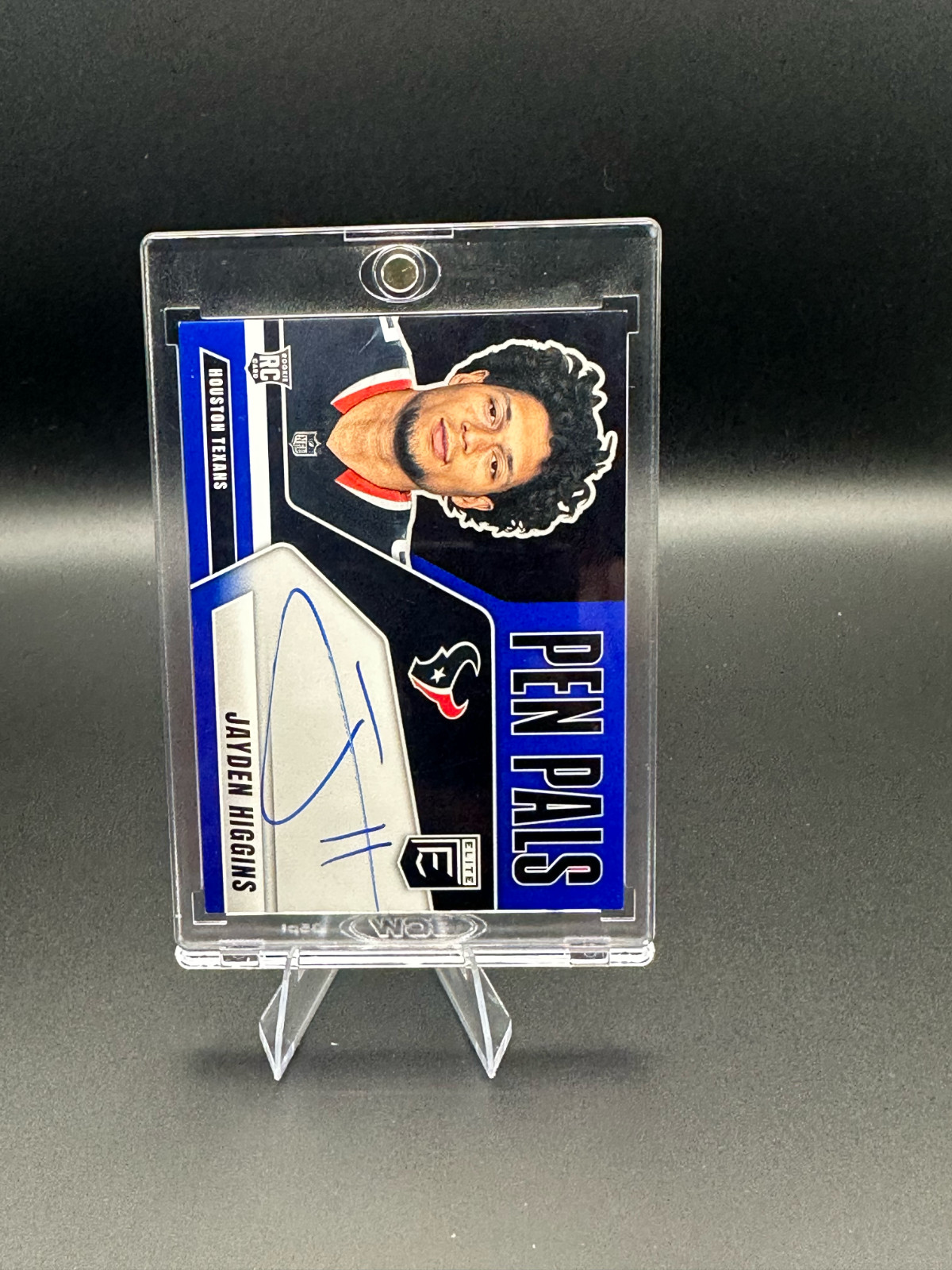 Jayden Higgins 2025 Donruss Elite Pen Pals (Horizontal) RC Blue Ink Auto #PP-JHI