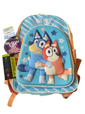 Bluey & Bingo  17'' Light-Up Stars & Stripes Backpack, Keychain New Ships Fast