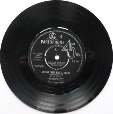 Cilla Black Anyone Who Had A Heart 7'' Parlophone R5101 VG 1964