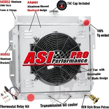 4 Row Aluminum Radiator+Shroud Fan Fits For 1955-1957 Ford Thunderbird T-Bird V8