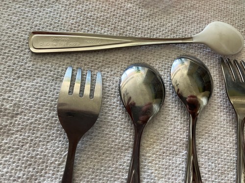 1980 Avon "The First Years" Deluxe Baby Infant Child Spoon & Fork Stainless - Picture 7 of 8