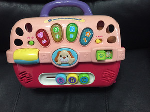 VTech Care For Me Learning Pet Carrier, Pink. Lights Sounds Interactive w/Dog