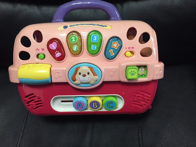 VTech Care For Me Learning Pet Carrier, Pink. Lights Sounds Interactive w/Dog