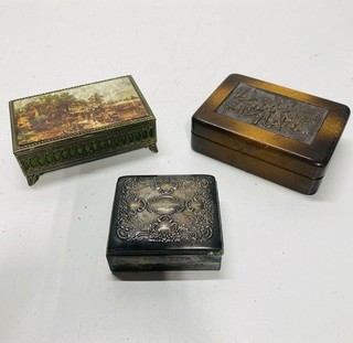 Vintage Keepsake Jewelry Boxes. Various Styles Motifs. Assorted Mix Lot of 3