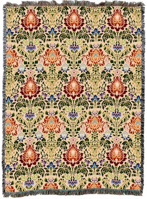 Acanthus Spectrum Blanket Throw Woven from Cotton - Made in The USA (72x54)