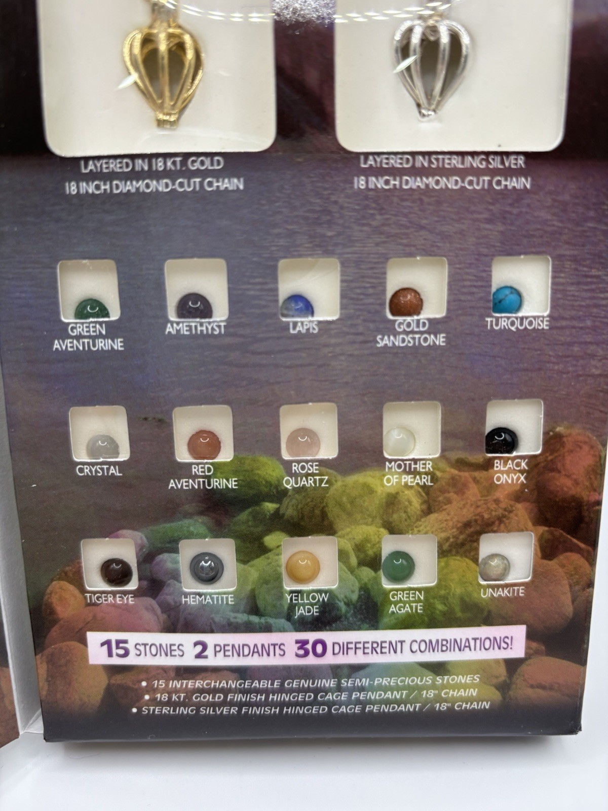 Precious Pebbles Interchangeable Gemstone Pendant… - image 6