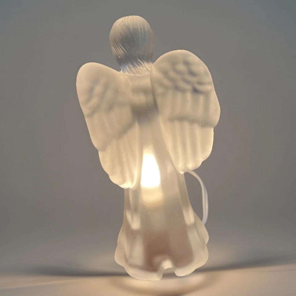 "Arpa de sujeción Angel esmerilada vintage 1993 iluminada 6 1/2"" de alto" Foto 3 de 4