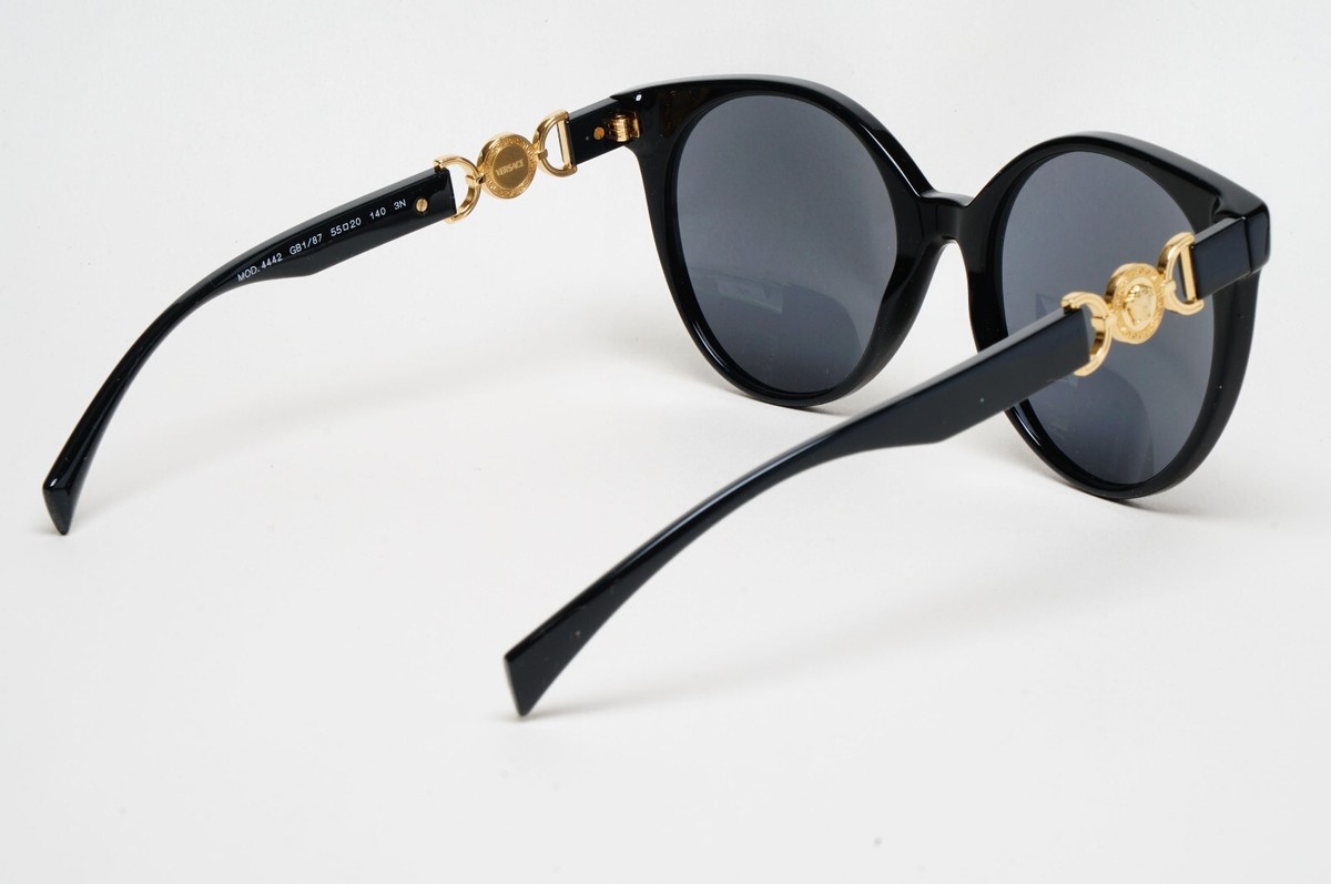 Versace Sunglasses Round Oversized Black Grey Gold Medusa  display picture 3