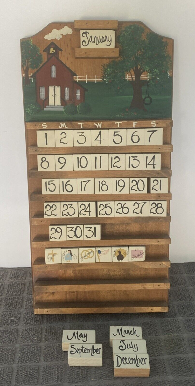 Wooden Calendar What Day Is The 27th Of March Wood Perpetual