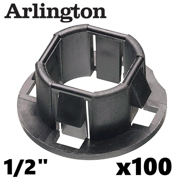 Arlington 4400 Plastic 1/2" Snapin Bushings for Knockouts 100 Pack