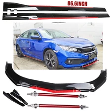 Front Bumper Lip Splitter Spoiler 86.6Side Skirt Body Kit For Honda Civic M