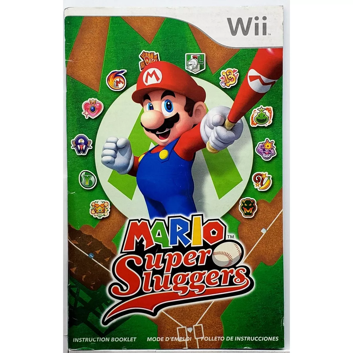 Manual Only) Mario Super Sluggers - Nintendo Wii Authentic Instruction  Booklet