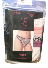 Women's Small Thong Panties Assorted 6 pack soft stretch