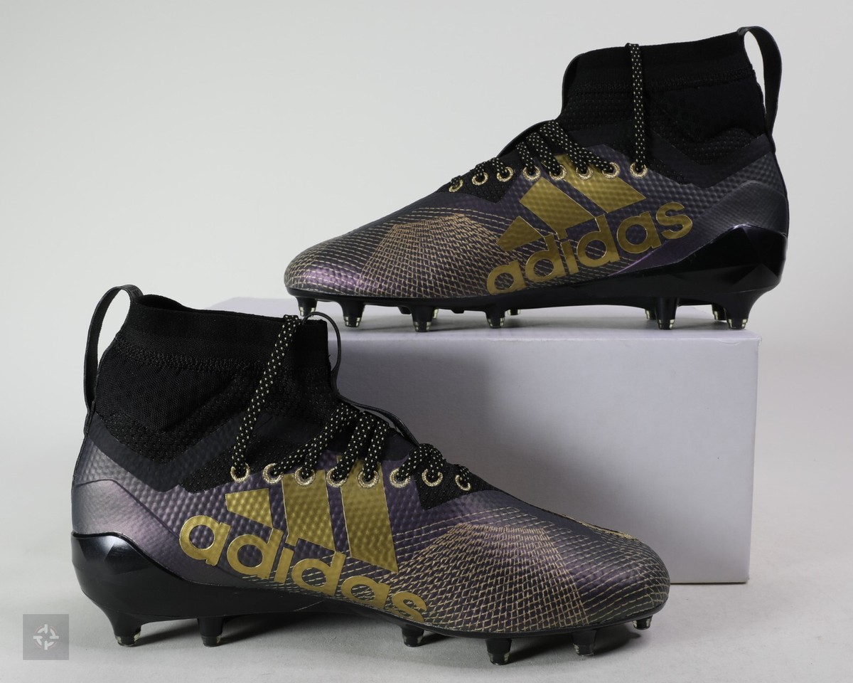 アメフト NFL PRO ADIZERO 8.0 XLサイズ ゴールド【新品】 Adidas Adizero 8.0 SK Black Gold Purple Football Cleats Men's Size