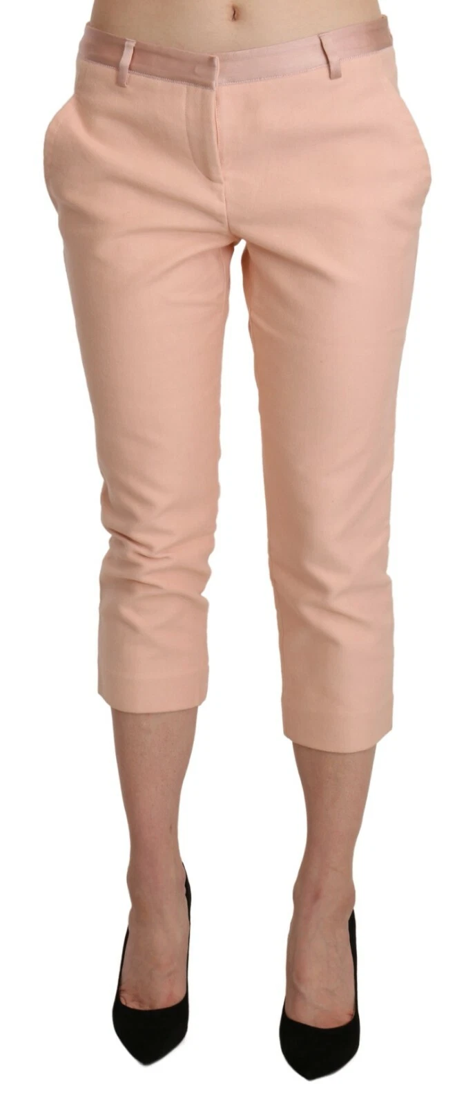 ERMANNO SCERVINO Pants Pink Low Waist Skinny Cropped Capri IT42/US8/M RRP $700