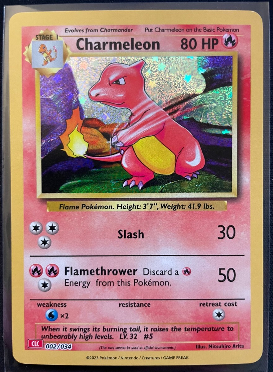Charmeleon Holo 002/034 English Pokemon Trading Card Game Classic