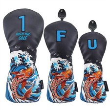 New Premium Fish Design Golf Wood Club Headcover Driver Fairway Wood UT Cover