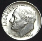 1964-P 10C Roosevelt Dime BU 90% Silver 21lru0718-1