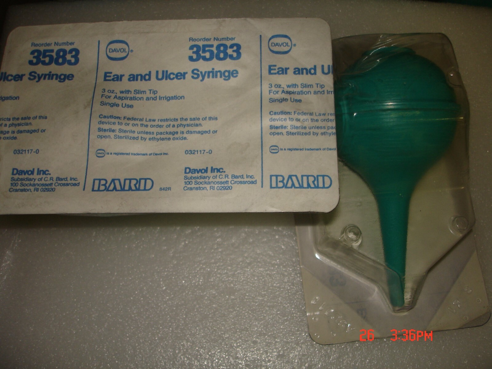 New 3oz Sterile Bulb Ear Ulcer Syringe Slim Tip Hand Squee Davol Aspiration 3583 eBay