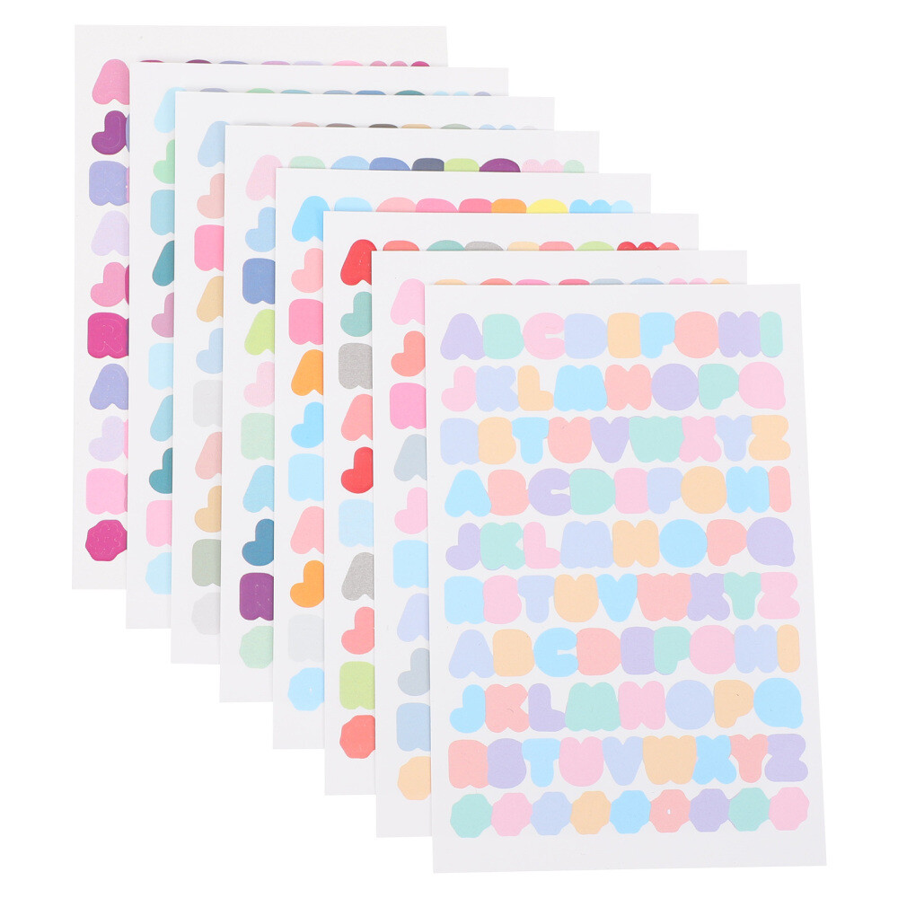 8 Sheet English Alphabet Stickers Custom Scrapbooking Laptop
