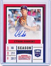 ETHAN HANKINS 2017 PANINI CONTENDERS USA SEASON TICKET GOLD AUTOGRAPH AUTO /100
