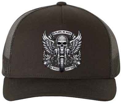 No Plans No Maps No Rules Just Ride YP Classics Adjustable Snap Back Black Mesh