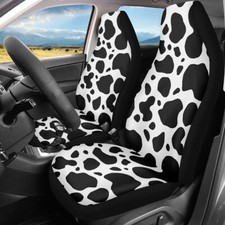 2pc Car Front Seat Covers Cow Zebra Blackwhite Pink Print Universal Seat Cushion 2pc Car Front Seat Covers Cow Zebra Blackwhite Pink Print Universal Seat Cushion