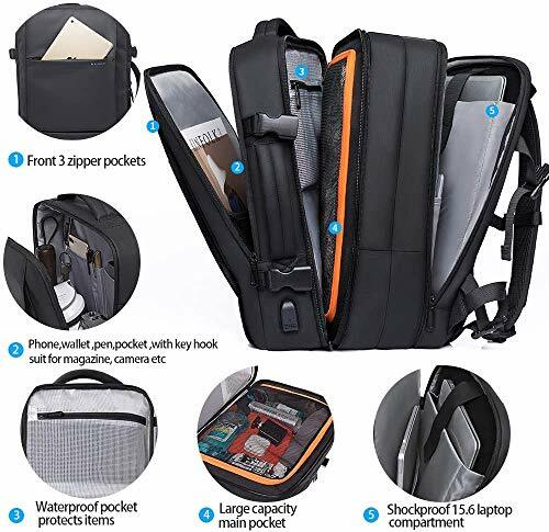 45L Expandable Carry On Travel Backpack Flight Approved Luggage Weekender Bag Carry on Backpack, 45L Expandable Large Travel Backpack with  main image 3