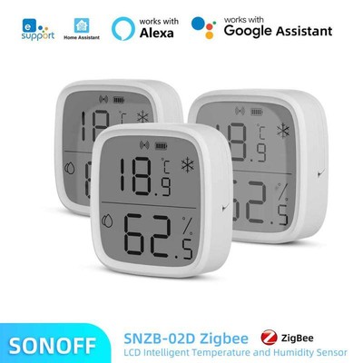 SONOFF SNZB-02D Zigbee 3.0 Humidity Temperature Sensor LCD Screen Ewelink APP Sm