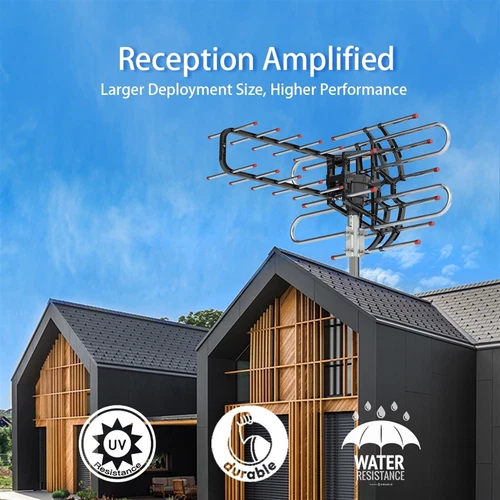 990 Miles Outdoor 1080P Amplified TV Antenna HD TV 36dB Rotor 360° UHF/VHF HDTV - Picture 3 of 12