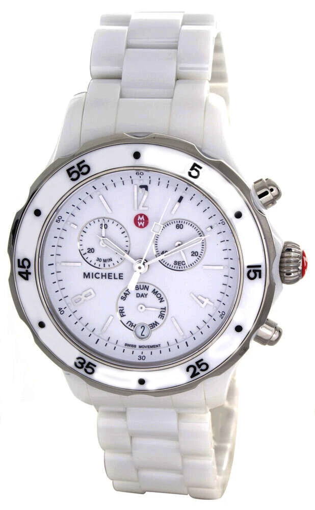 Michele watch white ceramic clearance