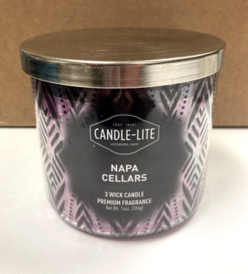 Candle Lite 3 Wick Candle Premium Fragrance 14 Ounce - Napa Cellars
