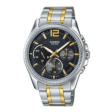 Casio Men's Black Dial Stainless Steel Band MTP-E305SG-1AVDF Analog Watch