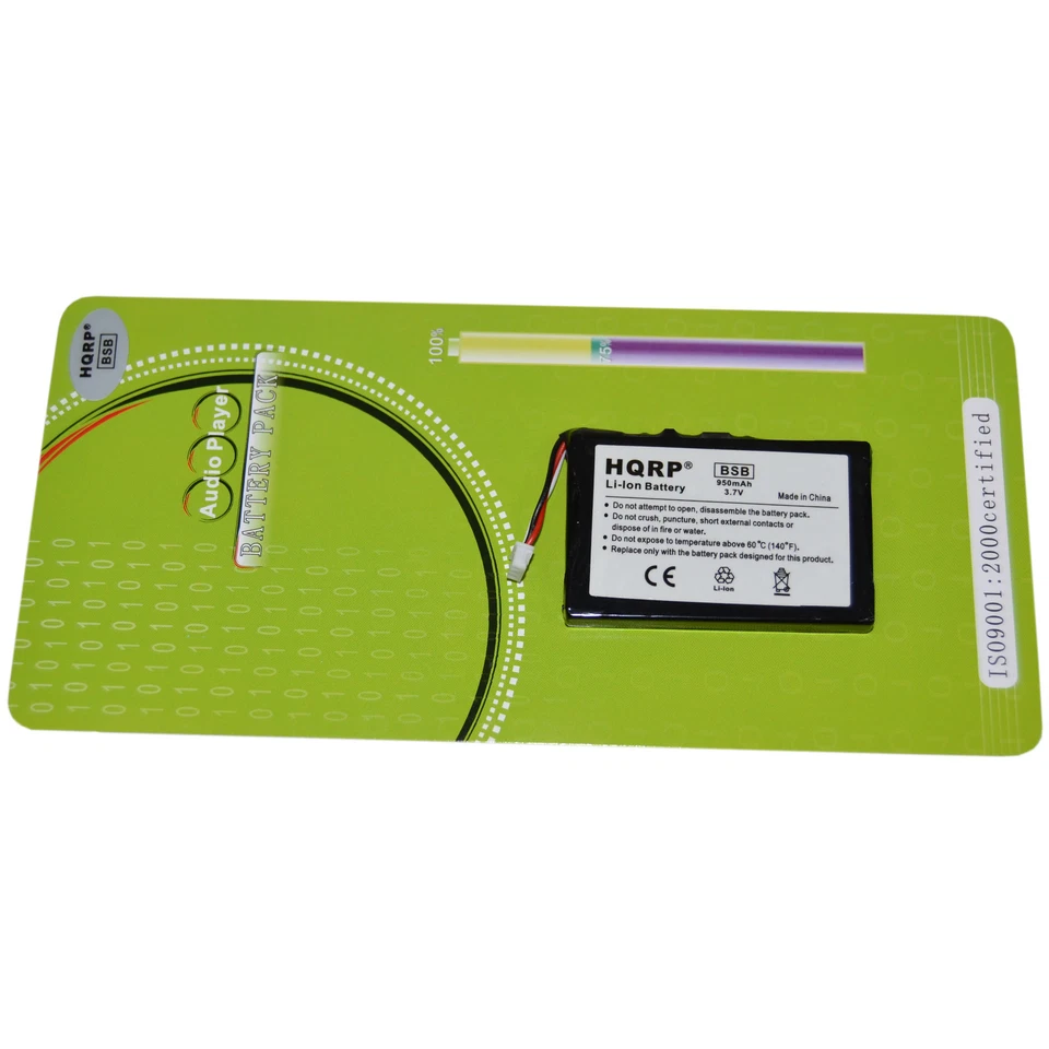 Bateria HQRP para dispositivos eletrônicos portáteis MP3 player, rádio, navegador GPS - Imagem 3 de 3