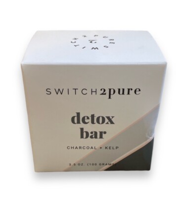 Switch2Pure Detox Bar Soap Facial Cleanser Charcoal + Kelp 3.5 Oz. Organic New