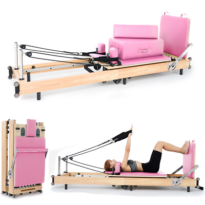 MOPHOTO Oak Wood Foldable Pilates Reformer Premium Pilates Machine With Springs