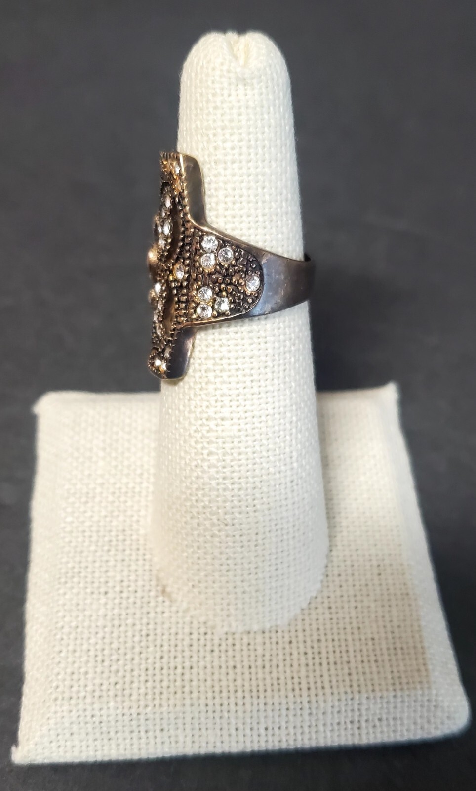 Statement Rings Gothic Oxidized Silver/Gold Tone … - image 9