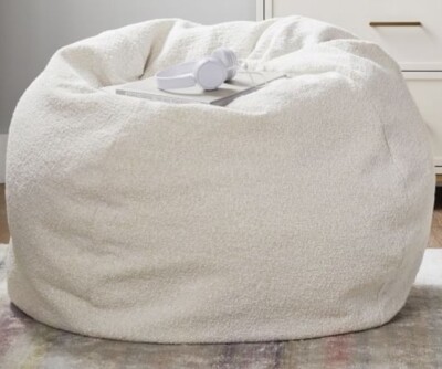 Pottery Barn Teens Chunky Boucle Ivory Bean Bag Chair Slipcover Only