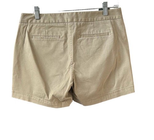 J. Crew Tan Khaki City Fit Shorts Button Detail Women’s Sz 6 - Picture 2 of 12