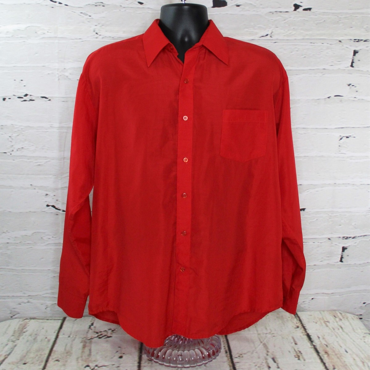 cherry red dress shirt Red business shirt