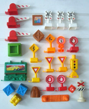 27 PC Lot FISHER PRICE Mattel Geo Trax Geotrax Train Accessories Signs Crossing