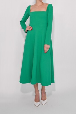 long green sun dress Noosa Green Leaf-Print Chiffon Summer Maxi Dress Green / S main image 1