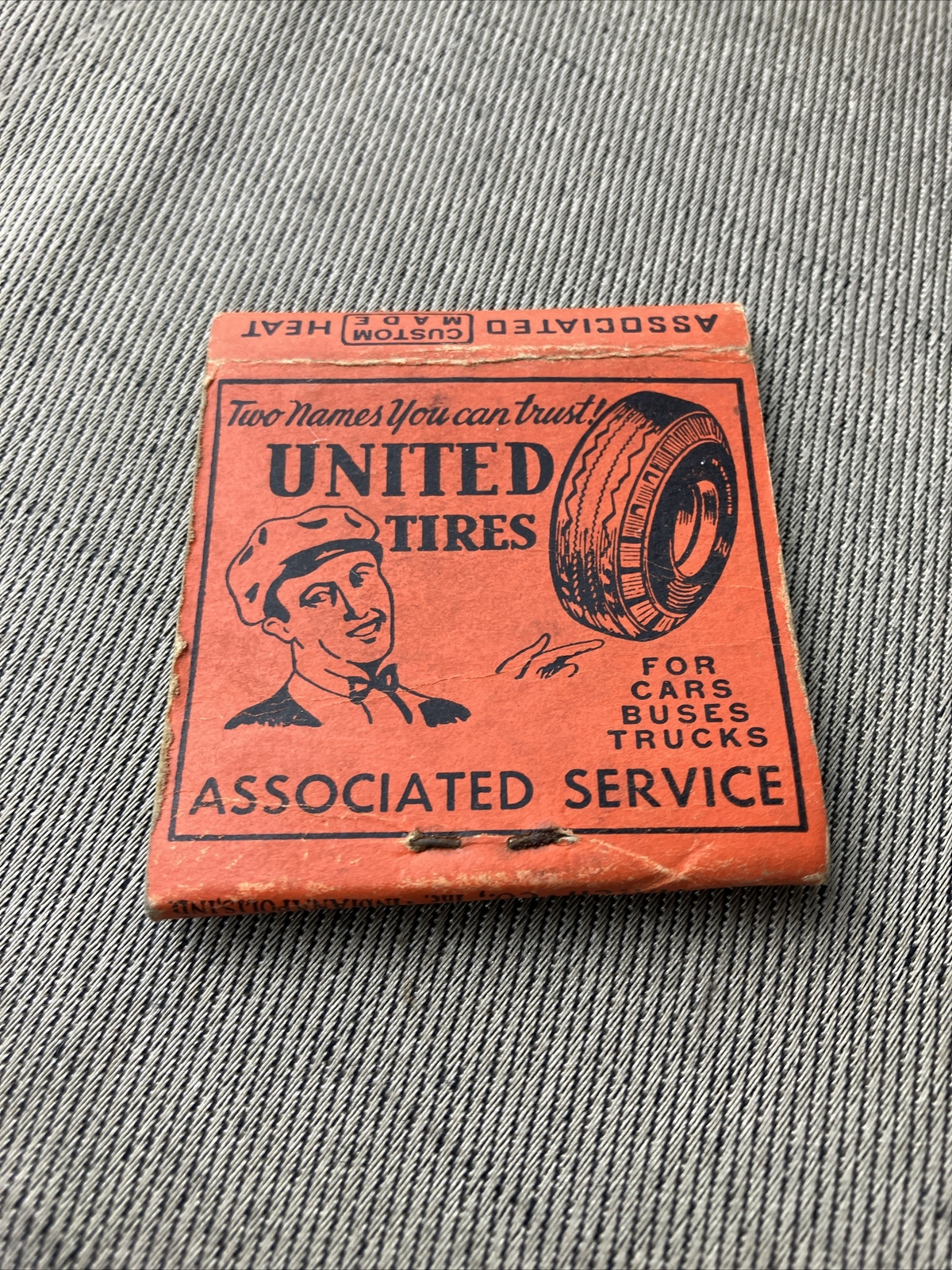 Vintage United Tires Associated Gas And Oil Matchbook Vintage Garage