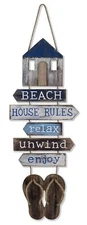 SAILINGSTORY Beach Wall Decor Nautical Coastal Hanging Wall Plaque Flip Flop ...