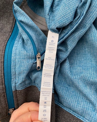 Lululemon Men's ½ Zip Reversible Jacket Hoodie Blue / Green - XL - Picture 7 of 12