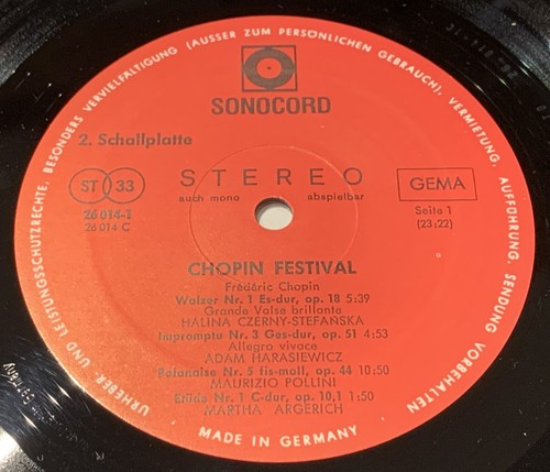 Chopin Festival Live from Chopin Competition in Warsaw POLLINI ARGERICH 2 LP NM - 第 5/7 張圖片