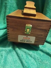 Vintage Dovetailed Cornered Oak Kiwi Hand Crafted Shoe Valet Buffing Box Storage